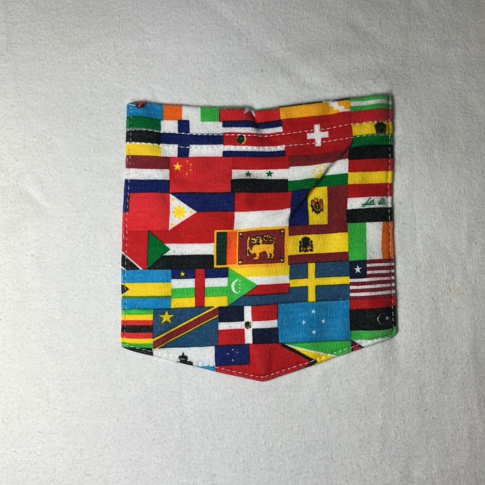 Forever 21 Larger Diverse National Flags white T-Shirt 100 Cotton